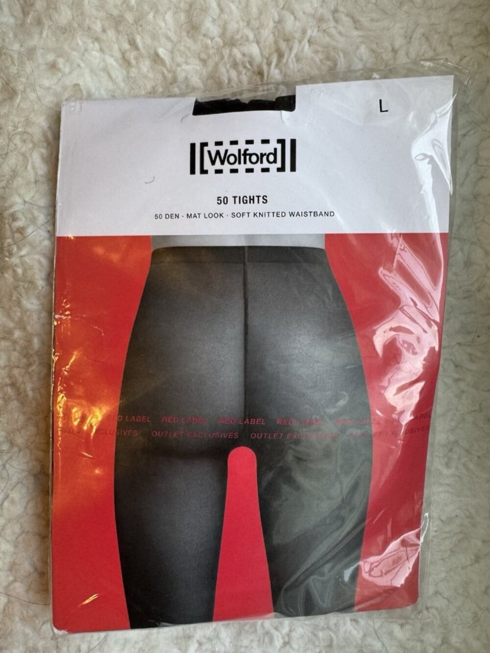 Wolford Velvet De Luxe 50 Den Tights Color Matte Mocca Size Large 14590 NEW $84